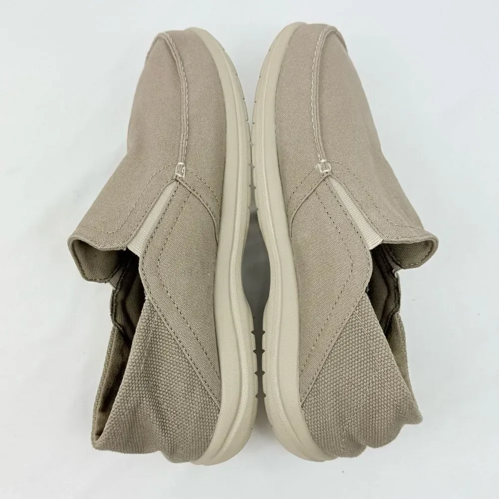 Crocs Tan Canvas Conversion Heel Slip On Deck Boat Loafers